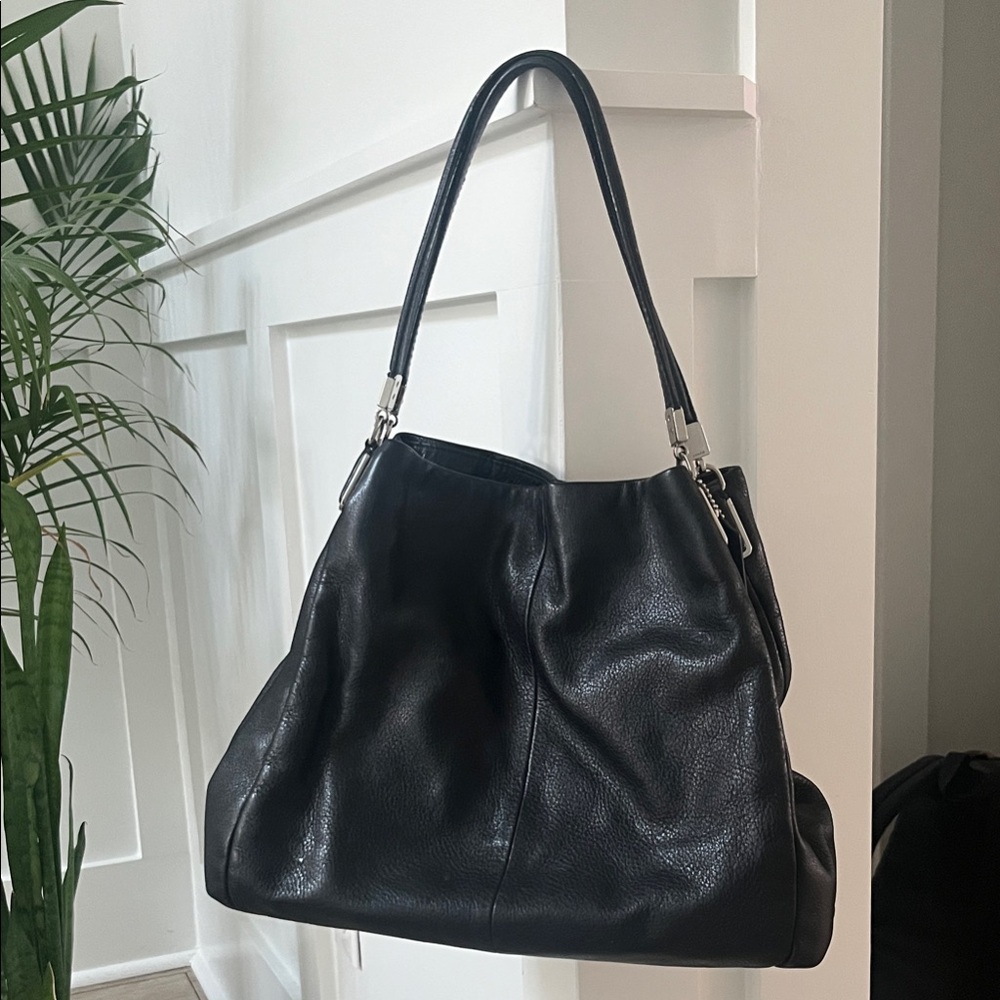 Coach Black Leather Phoebe Shoulder Bag